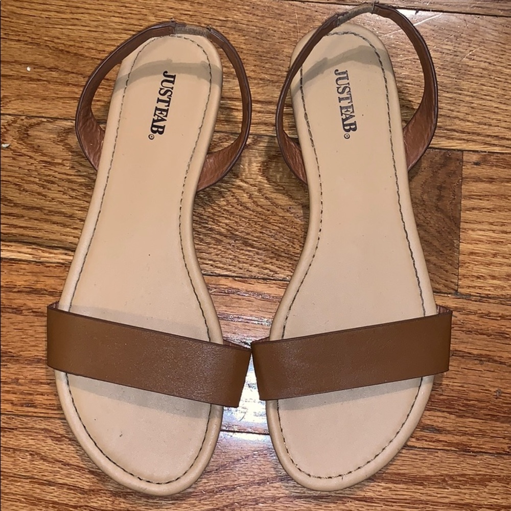 Women’s Brown Just Fab Leather Sandals